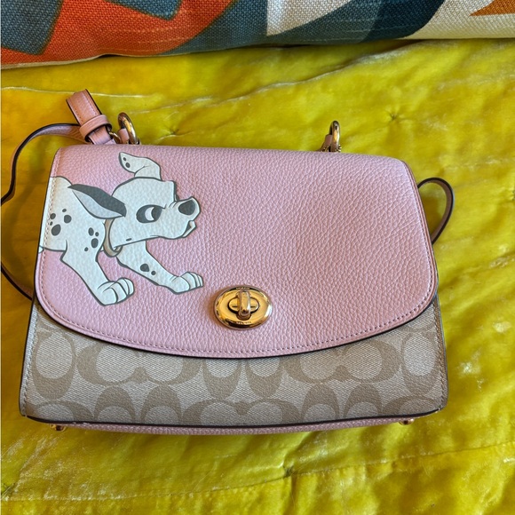Coach Pink and Tan 101 Dalmatian Crossbody Bag - Picture 1 of 8